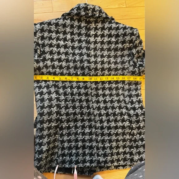 Mango Double-Breasted Houndstooth Blazer Tweed Blazer - Picture 8 of 8